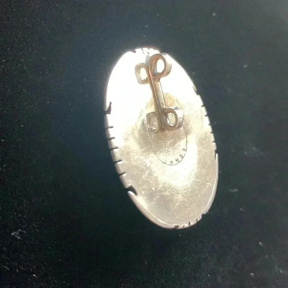 Sterling silver and tiger eye pendant southwestern large - Picture 4 of 7